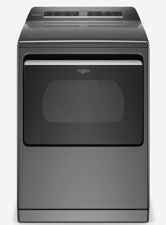 Photo 1 of Whirlpool Smart Capable 7.4-cu ft Steam Cycle Smart Electric Dryer (Chrome Shadow) ENERGY STAR