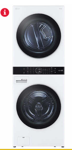 Photo 1 of LG WashTower Stacked SMART Laundry Center 4.5 Cu.Ft. Front Load Washer & 7.4 Cu.Ft. Electric Dryer in Black Steel w/ Steam
