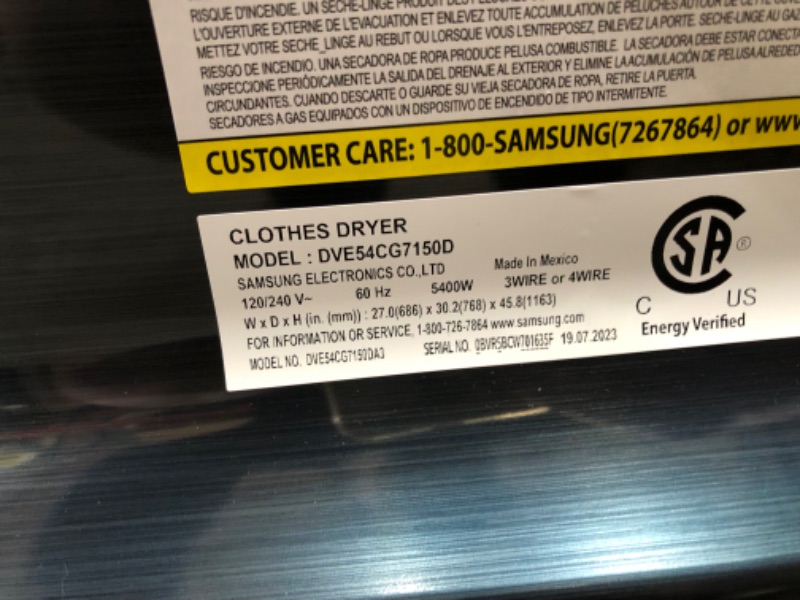 Photo 7 of Samsung Pet Care Dry and Steam Sanitize+ 7.4-cu ft Steam Cycle Smart Electric Dryer (Brushed Navy)

