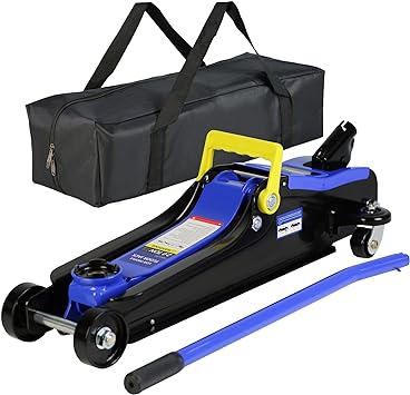 Photo 1 of 2 Ton Floor Jack, Professional Low Profile Hydraulic Jack, Steel Racing Floor Jack with Storage Bag, 2Ton (4,000 lb) Capacity, Lift Range 3.3"-15.2",Fits Sedans Automotive
