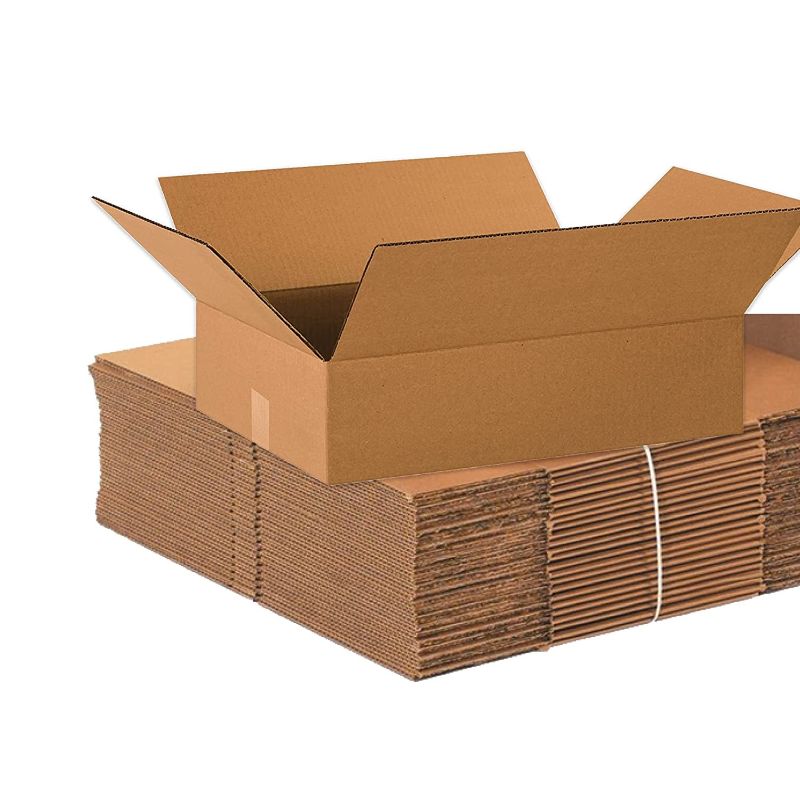 Photo 1 of BOX USA 20 x 14 x 4 Corrugated Cardboard Boxes, Flat 20"L x 14"W x 4"H, Pack of 25 | Shipping, Packaging, Moving, Storage Box for Home or Business, Strong Wholesale Bulk Boxes
