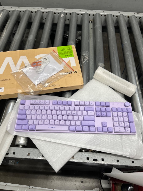 Photo 1 of seenda Wireless Mechanical Purple Colorful Keyboard, Tactile Quiet Keyboard with Low Profile, Bluetooth/2.4G Connection, Rechargeable Backlit Keyboard, Programmable for Mac/iPad/Windows/Android