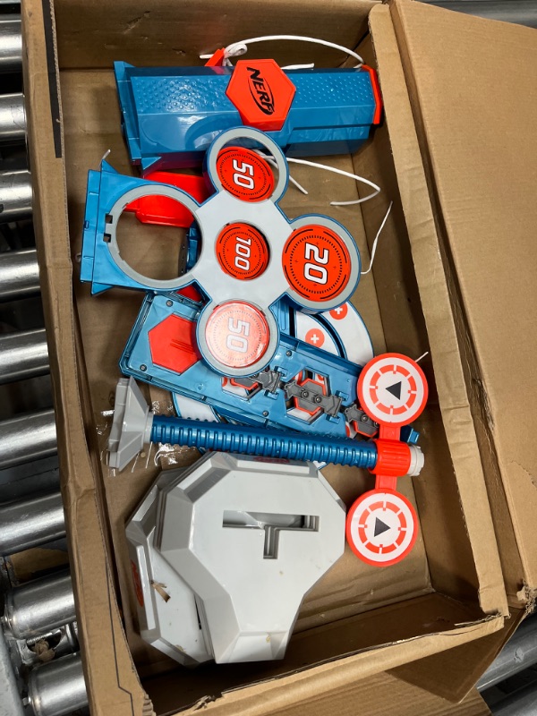 Photo 1 of NERF Elite 5-in-1 Target Challenge - Five Unique Targets with Five Stackable Bases Plus Trophy Target Token