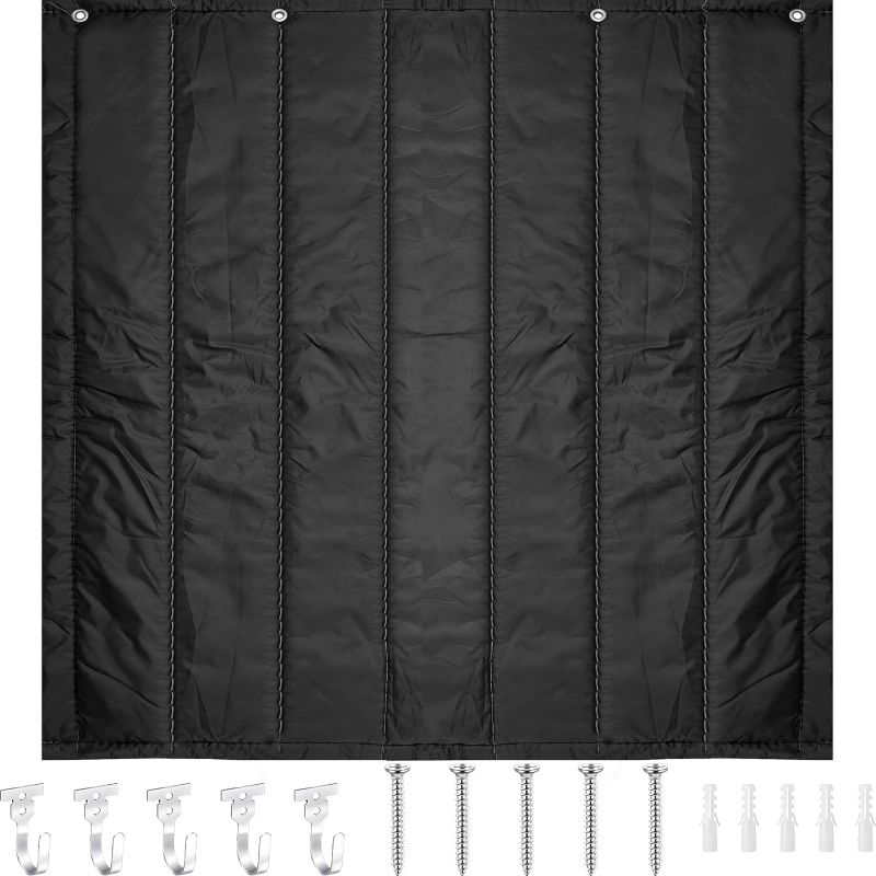 Photo 1 of 2 Pcs Large Soundproof Blanket Sound Dampening Soundproof Blanket Cotton Felt Oxford Cloth Sound Absorption Sheet for Door Acoustic Noise Blocking Blanket Studio Sound Absorption,Black (94 x 51 Inch)