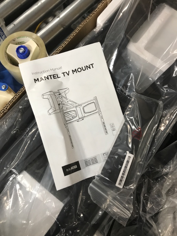Photo 1 of Monoprice Motorized Electric Above Fireplace Mantel Pull-Down Full-Motion TV Wall Mount for TVs 37in to 80in, Weight Capacity 77lbs, VESA up to 600x400, Rotating, Height Adjustable