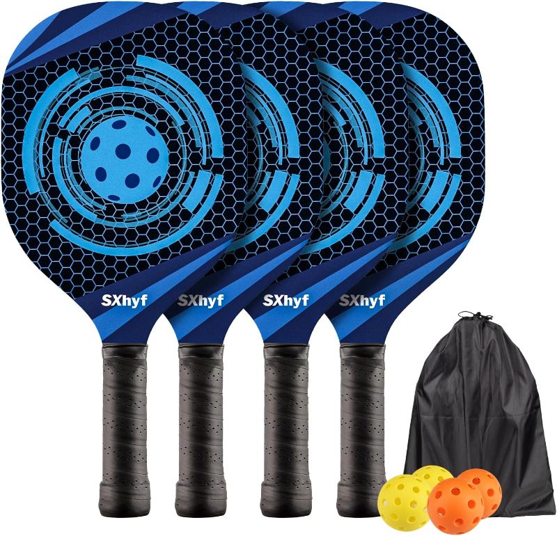 Photo 1 of *READ NOTES* Pickleball Paddles Set with Pickleball Rackets & Pickleball Balls, Pickle Ball Paddle Set, Sport Gifts for Men Women
