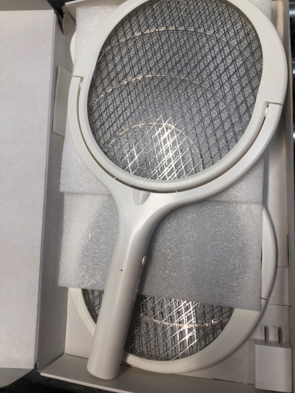 Photo 2 of *READ NOTES* 2-Pack Rotating Head Rechargeable Electric Fly Swatter Electric Fly Swatter Racket Bug Zapper Racket Mosquito Zapper Bug Zapper Indoor Fruit Fly Zapper Racket Spider Killer Gnat Trap Wasp Catcher 2 - Pack