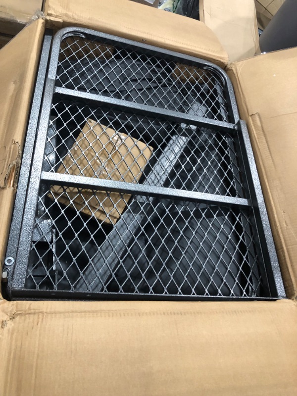 Photo 3 of MeeFar Folding Hitch Mount Cargo Carrier Basket 60" X 20" X 6"+Waterproof Cargo Bag 16 Cubic Feet(58" 19" 24"),Hauling Weight Capacity of 500 Lbs and A Folding Arm.with Hitch Stabilizer,Net and Straps HITCH BASKET and BAG