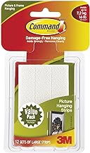 Photo 1 of Command 17206 Picture Strip, Detachable, 7200 g, 4 Sets of 2 Stripes, Size L, White