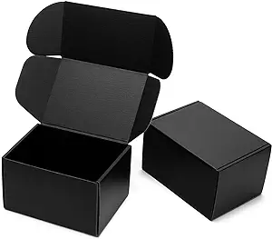 Photo 1 of 25 Pack - 7x5x4 Inches Small Black Shipping Boxes for Small Business - Cardboard Corrugated Mailer Boxes for Packing Jewelry Ornament Gift Craft Packaging Supplier - Matte Black 7x5x4 - 25 Pack