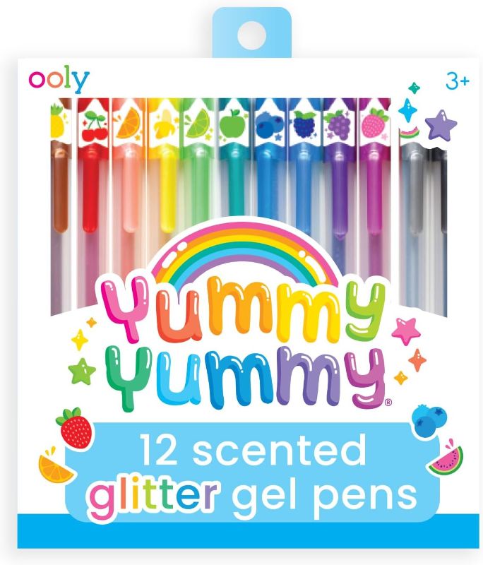 Photo 1 of Ooly Scented Yummy Yummy Glitter Gel Pens Set of 12 Pens (New Gen) - Scented Glitter Pens for Kids, Adults, Art Supplies and Stationary Supplies [Yummy Yummy Scented Glitter Pens - New Gen 12 Pack] Yummy Yummy Gen 2