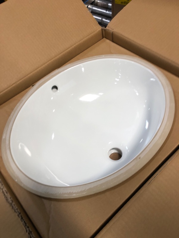 Photo 2 of Glacier Bay Oval Undermounted Bathroom Sink in White