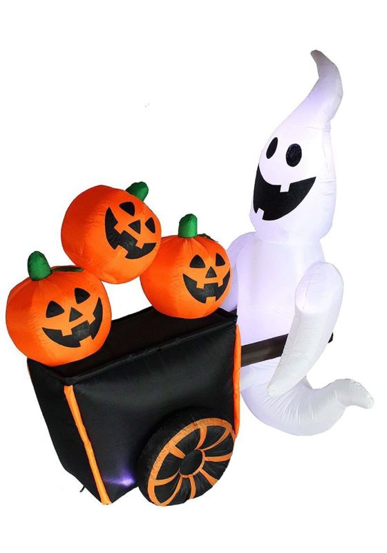 Photo 1 of 6FT Inflatable Pumpkin Vendor Ghost Prop
