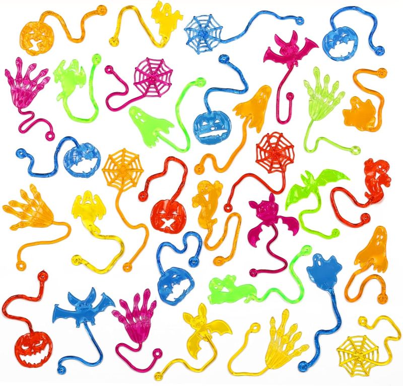 Photo 1 of 56pcs Halloween Sticky Hands Party Favors Toys for Kids?Skull Skeleton Bat Ghost Pumpkin Styles Sticky Stretchy Toys For Goodie Bags?Classroom Prizes Halloween Trick or Treat, Halloween Exchange Gifts