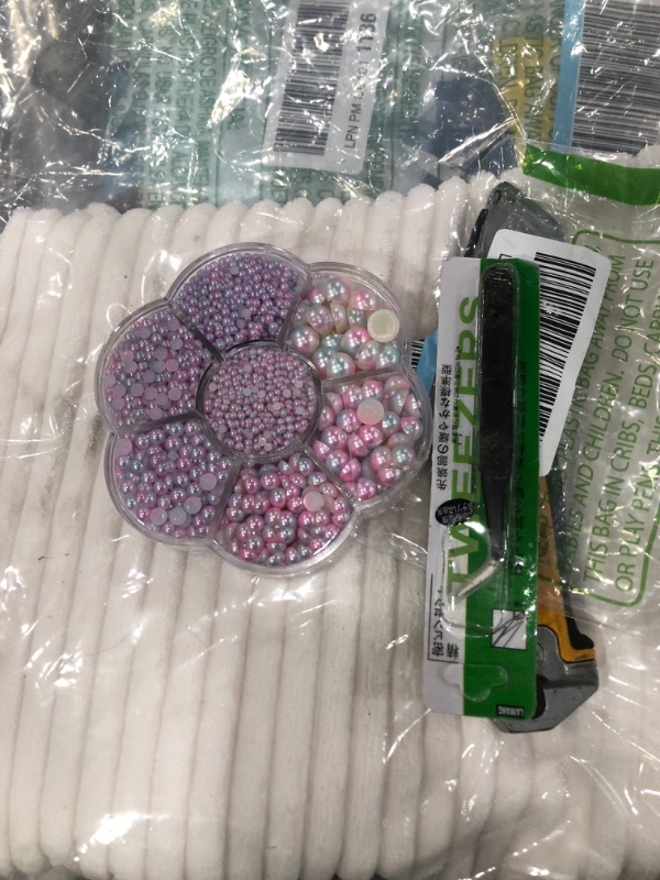 Photo 1 of 5800Pcs Half Pearls for Crafts, Nail Pearls for Nails Art 7 Size Flatback Pearls Nail Charms 2/3/4/5/6/8/10mm, Nail Gems Nail Accessories for Nail Art, Half Pearl Beads for DIY Craft by Canvalite