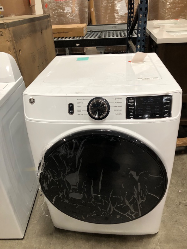 Photo 2 of GE 7.8-cu ft Stackable Smart Electric Dryer (White) ENERGY STAR
