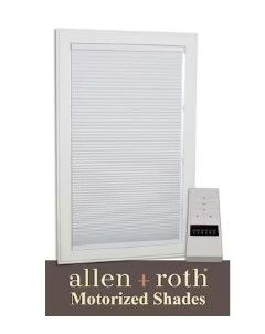 Photo 1 of (READ FULL POST) allen + roth Motorized Cellular Shade 70-in x 72-in White Blackout Cordless Motorized Cellular Shade