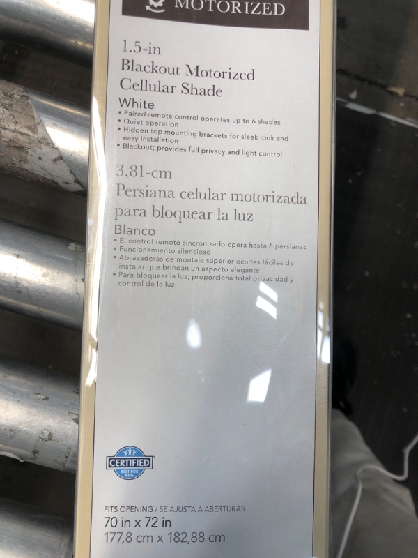 Photo 4 of (READ FULL POST) allen + roth Motorized Cellular Shade 70-in x 72-in White Blackout Cordless Motorized Cellular Shade