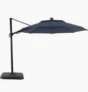 Photo 1 of (PARTS ONLY)(allen + roth 11-ft Blue Solar Powered Crank Offset Patio Umbrella with Base

