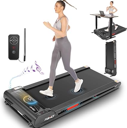 Photo 1 of 2 in 1 under desk treadmill 2.25HP foldable electric treadmill for office home, walking jogging machine 