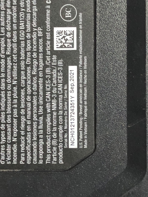 Photo 7 of ***USED - NOT FUNCTIONAL - SEE COMMENTS***
EGO Power+ LB6151 615 CFM Variable-Speed 56-Volt Lithium-ion Cordless Leaf Blower Also with 2.5Ah Battery and Charger