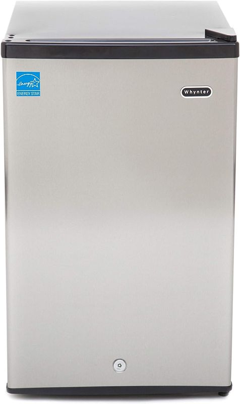 Photo 1 of **SEE NOTES**Whynter CUF-210SS Mini, 2.1 Cubic Foot Energy Star Rated Small Upright Freezer with Lock, Stainless Steel, Black
