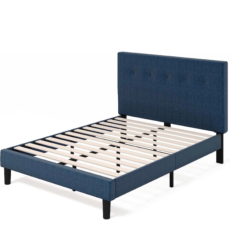 Photo 1 of **SEE NOTES/PHOTOS**ZINUS Omkaram Upholstered Platform Bed Frame, Mattress Foundation, Wood Slat Support, No Box Spring Needed, Easy Assembly HEADBOARD 34"X64"