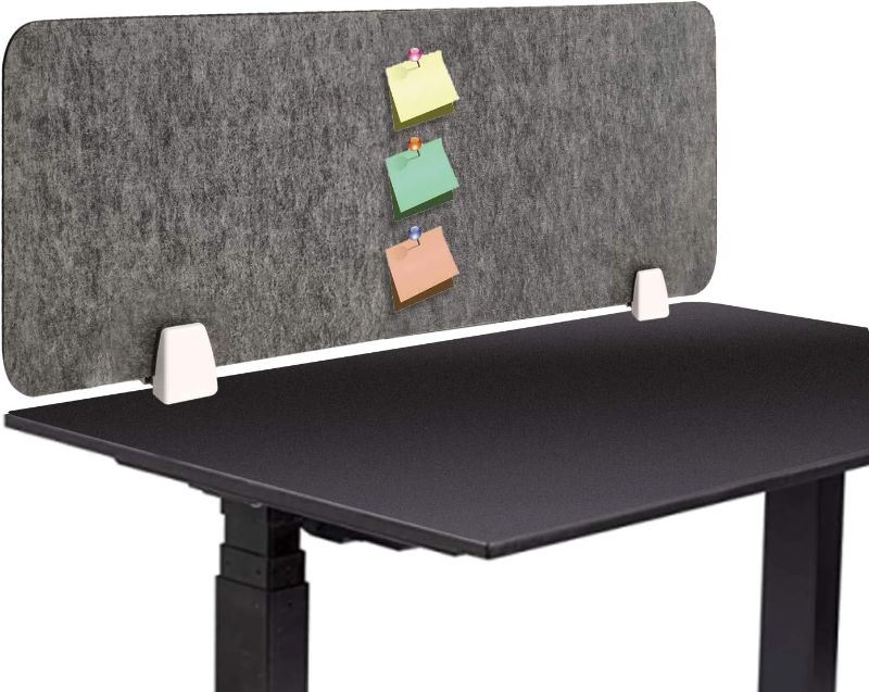 Photo 1 of MYOYAY Acoustic Desk Divider, 40x12in Desktop Mounted Privacy Cubicle Panel, Removable Sound Absorbing Desk Partition Board with 2 Clips for Student Call Centers,Offices,Braries,Classrooms,Library