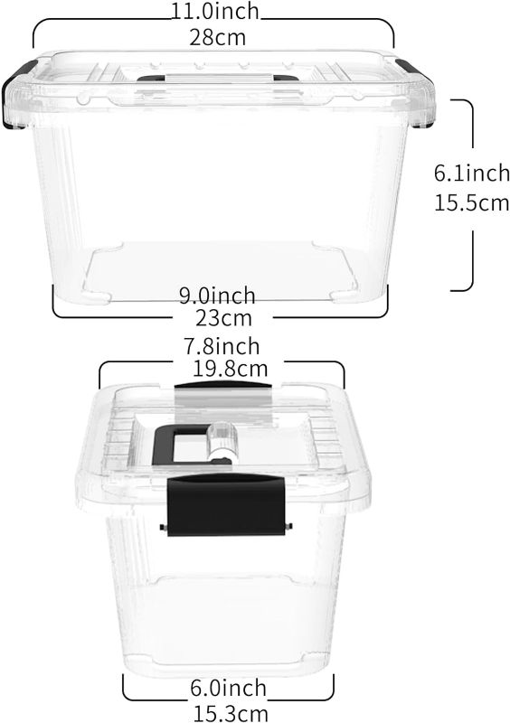 Photo 3 of (NON-REFUNDABLE) Cetomo 6.8Qt*20 Plastic Storage Bins, Storage Box, 20 Pack, Tote Organizing Container with Durable Lids, Secure Latching Buckles and Handles, Stackable and Nestable, Clear