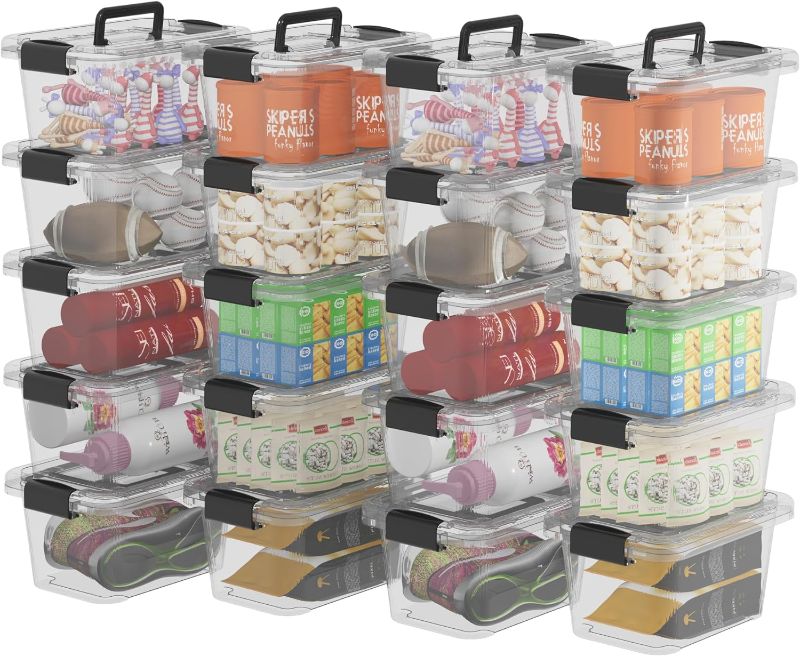 Photo 1 of (NON-REFUNDABLE) Cetomo 6.8Qt*20 Plastic Storage Bins, Storage Box, 20 Pack, Tote Organizing Container with Durable Lids, Secure Latching Buckles and Handles, Stackable and Nestable, Clear