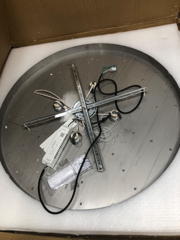 Photo 3 of ***USED - MISSING GLASS PARTS - UNABLE TO TEST***
HAIXIANG Modern LED Chandeliers for Living Room Crystal Raindrop Ceiling Light Close to Ceiling Chandelier Light Fixtures Remote Control Dimmable Lights for Dining Room Ofiice Bedroom (2700K-6000K) Silver 