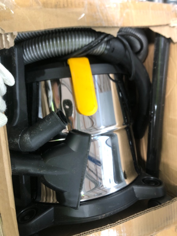 Photo 1 of VEVOR Stainless Steel Wet Dry Shop Vacuum, 8 Gallon 6 Peak HP Wet/Dry Vac, Powerful Suction with Blower Function with Attachments 2-in-1 Crevice Nozzle, Small Shop Vac Perfect for Carpet Debris, Pet H