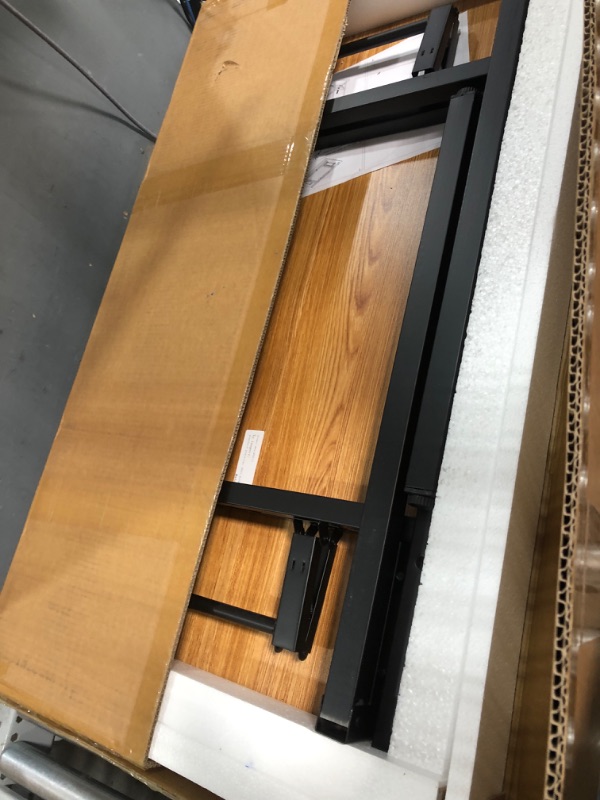 Photo 1 of Need 39.4 inches Computer Desk for Small Space Small Folding Table Small Writing Desk Compact Desk Foldable Desk with BIFMA Certification, No Install Needed, Teak 39.4 inches Teak & Black