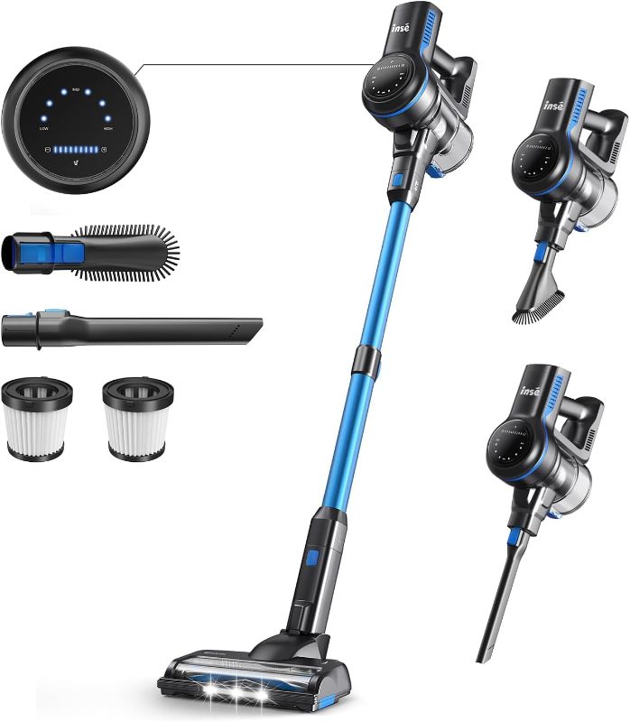 Photo 1 of (SIMILAR)INSE Vacuum Cordless Cleaner, 26Kpa Stick Vacuum with Strong Brushless Motor, 6 in 1 Lightweight Stick Cleaner 45 Min Runtime Detachable Battery for Hardfloor Carpet Pet Hair (Navy)
