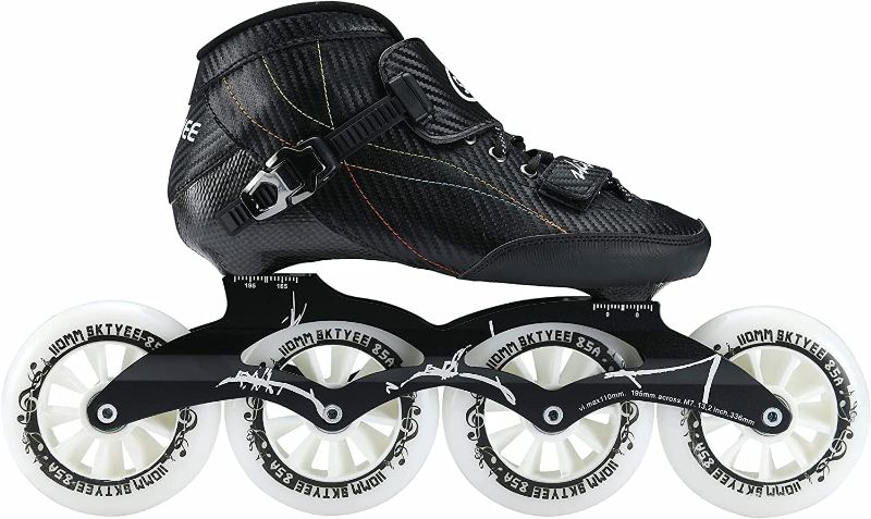 Photo 1 of (SIMILAR)Inline Speed Skates Adult for Women and Mens, Professional Fitness Skating Roller Skates, High Performance Racing Skates, Unisex Black
