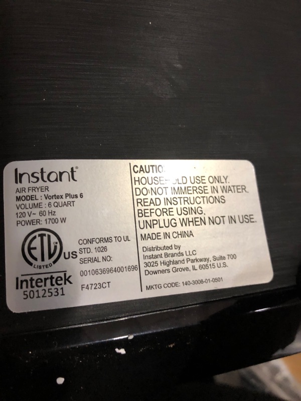 Photo 5 of (NON-REFUNDABLE) Instant Vortex Plus Air Fryer Oven, 6 Quart, From the Makers of Instant Pot, 6-in-1, Broil, Roast, Dehydrate, Bake, Non-stick and Dishwasher-Safe Basket, App With Over 100 Recipes, Stainless Steel 6QT Vortex Plus