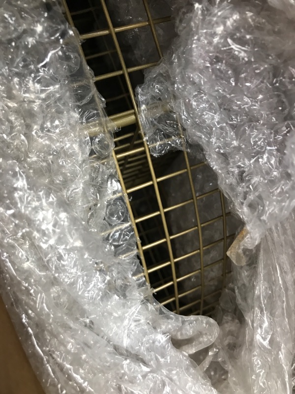 Photo 1 of kimisty Gold Round Wall Shelf, 20 Inch Extra Large, Circular Bathroom, Bedroom Floating Shelves, Circle Brass Geometric Wall Art, Boho Metal Wire Mesh Sconce & Crystal Shelf Round Gold