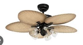 Photo 1 of *Not Exact* YITAHOME TLCFLS-0007 Tropical Ceiling Fan with LED Light and Remote User Guide 

