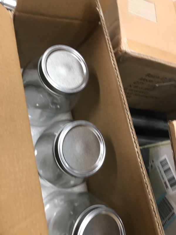 Photo 1 of 3 Pack Mason Jars 64 oz Wide Mouth with Lid and Band, Half Gallon Mason Jars with Airtight Lids, Clear Glass Mason Jars (Set of 3) (Wide Mouth)