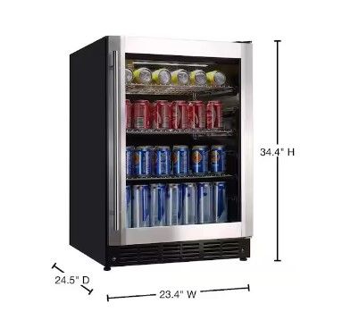 Photo 1 of 23.4 in. 50 Bottle, 154 Can, Wine and Beverage Cooler with Stainless Steel Door
