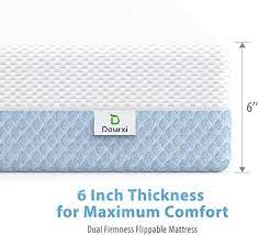 Photo 1 of Dourxi Crib Mattress, Dual Sided Comfort Memory Foam Toddler Bed Mattress, Triple-Layer Breathable Premium Baby Mattress for Infant and Toddler w/Removable Outer Cover - White&Blue
