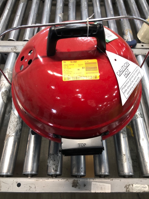 Photo 2 of 14 in. Portable Charcoal Grill in Red
