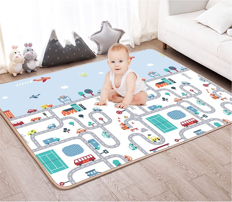 Photo 1 of Baby Play Mat, Reversible Foam Playmat, 59"x70" Toddlers Infants Crawling Mat, Kids Activity Mats for Floor, Non-Slip Double Sided