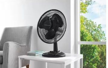 Photo 1 of 12 in. 3 Speed Oscillating Personal Desk Fan
