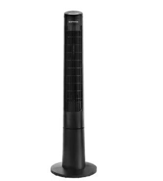 Photo 1 of 40 in. 3 Speed Remote Control Oscillating Tower Fan in Black
