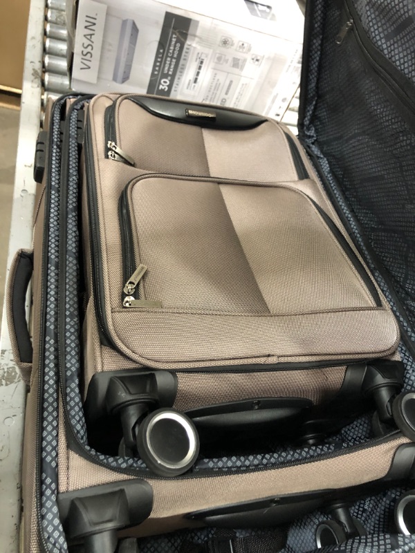 Photo 4 of **UNABLE TO OPEN, LUGGAGE WAS LOCKED SHUT AND KEY UNAVAILABLE** SHOWKOO Luggage Sets 3 Piece Softside Expandable Lightweight Durable Suitcase Sets Double Spinner Wheels TSA Lock Light Coffee (20in/24in/28in)­ Light Coffee 20in24in28in