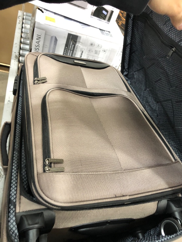 Photo 3 of **UNABLE TO OPEN, LUGGAGE WAS LOCKED SHUT AND KEY UNAVAILABLE** SHOWKOO Luggage Sets 3 Piece Softside Expandable Lightweight Durable Suitcase Sets Double Spinner Wheels TSA Lock Light Coffee (20in/24in/28in)­ Light Coffee 20in24in28in