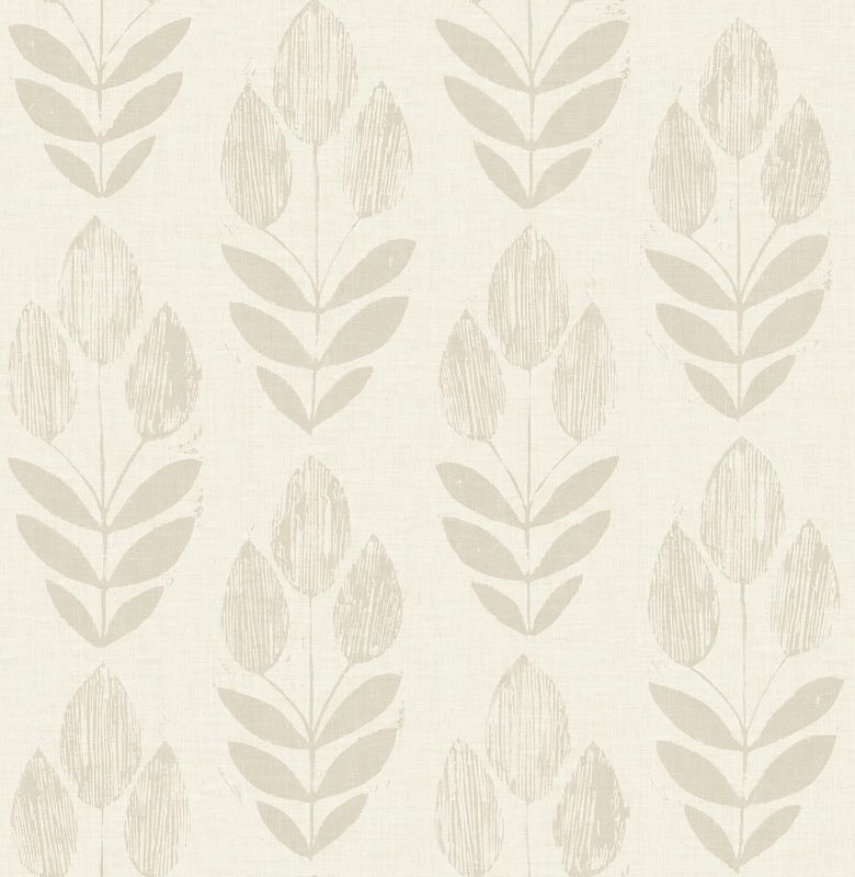 Photo 1 of NuWallpaper Cream Folk Tulip Peel & Stick Wallpaper
