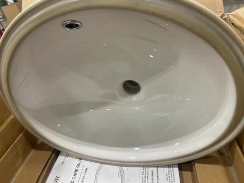 Photo 3 of 17.5 in. Oval Vitreous China Bathroom Sink in White
