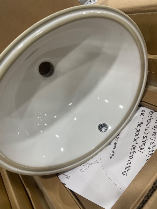 Photo 2 of 17.5 in. Oval Vitreous China Bathroom Sink in White
